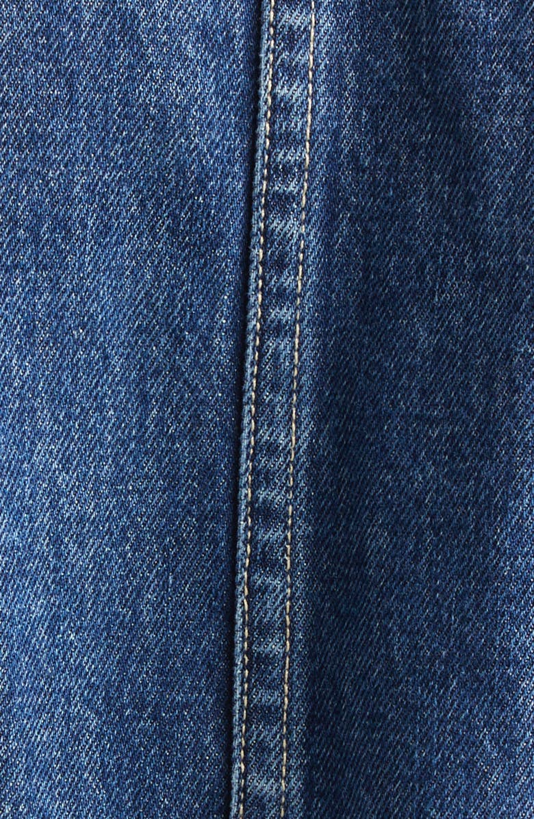 L'AGENCE Moxie Denim Peplum Biker Jacket, Alternate, color, Norton