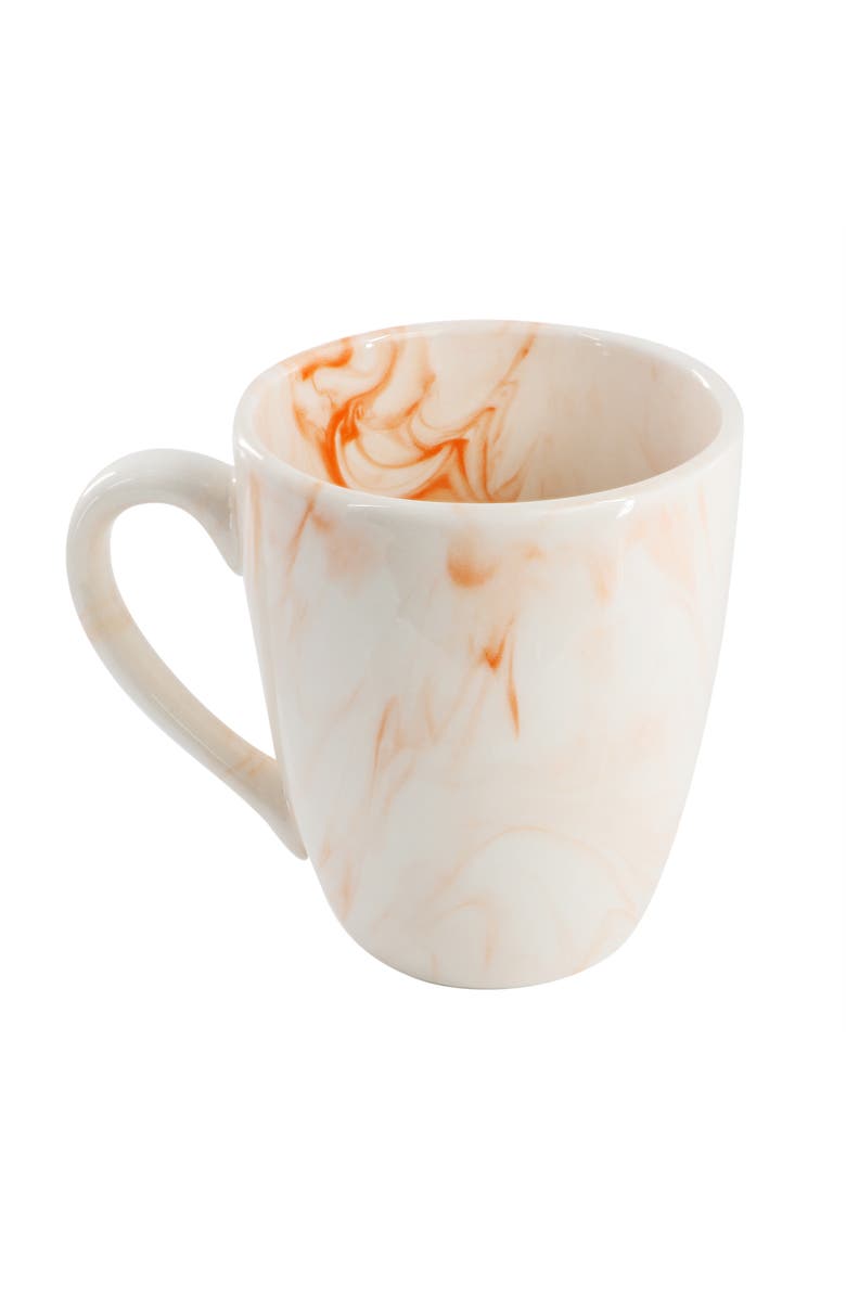 Elama Fine Marble 16 Piece Porcelain Dinnerware Set, Alternate, color, Orange