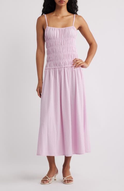 Ruched Bodice Midi Dress