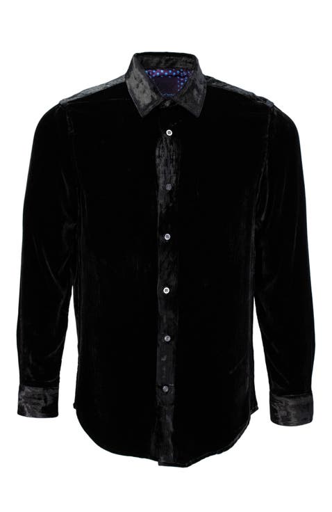 Ned Button-Up Velvet Shirt