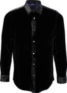 Lords of Harlech Ned Button-Up Velvet Shirt
