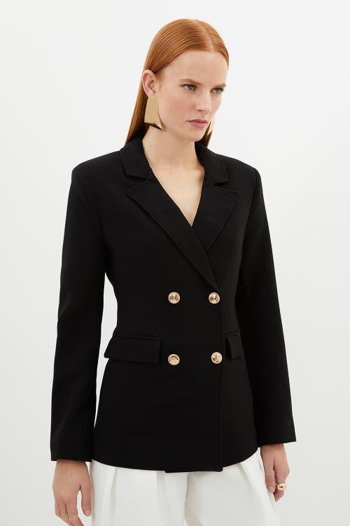 Karen Millen Tailored Doubled Breasted Blazer In Black