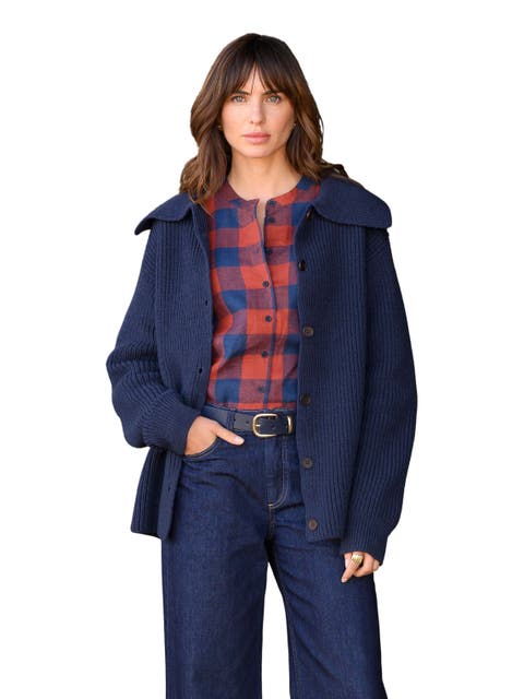 Sailor Collar Longline Cardigan