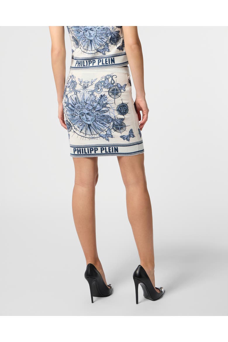 Knitted Mini Skirt Butterfly Tattoo Women, Alternate, color, lightblue
