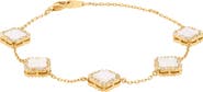 FZN Crystal & Mother-of-Pearl Clover Chain Bracelet
