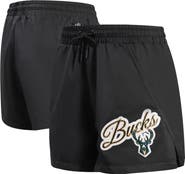 PRO STANDARD Women's Pro Standard  Black Milwaukee Bucks Script Woven Shorts