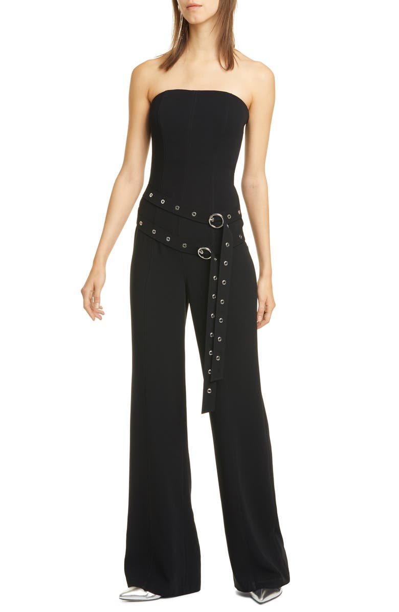 Cinq à Sept Jessi Double Belt Strapless Jumpsuit, Main, color, 