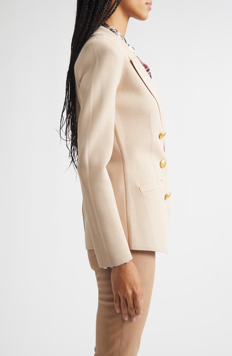 L'AGENCE Amelia Knit Blazer, Alternate, color, Light Cappuccino/ Gold