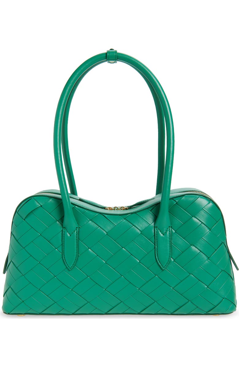 Stella McCartney Ryder Woven Faux Leather Shoulder Bag, Alternate, color, Bright Green
