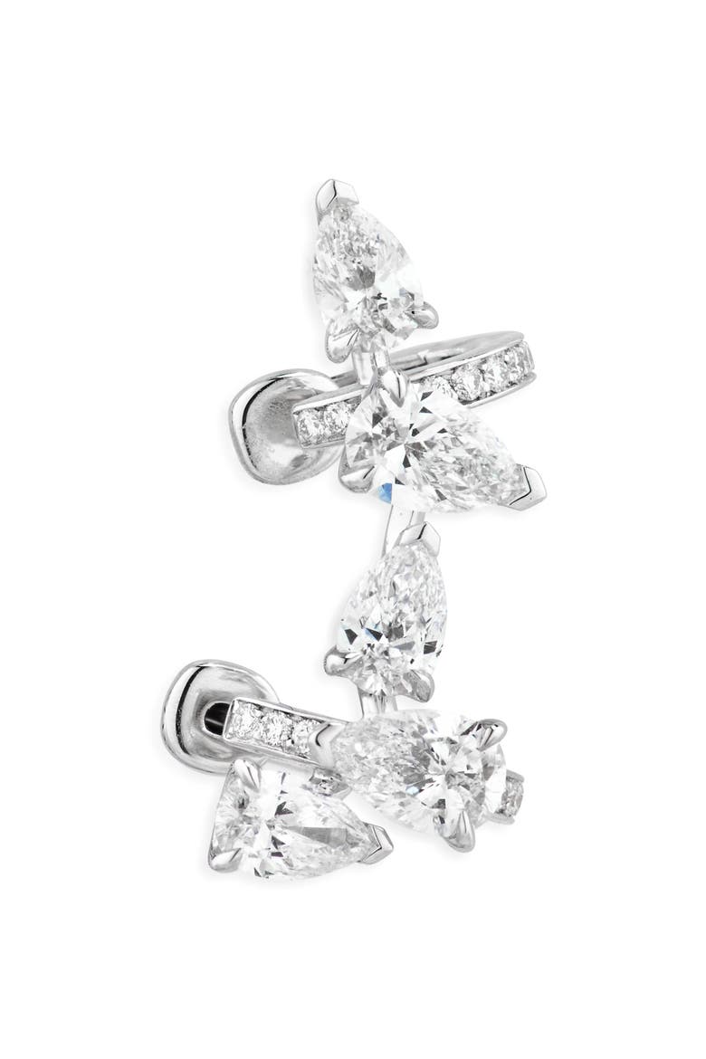 Serti Sur Vide Diamond Single Earring, Main, color, WHITE GOLD