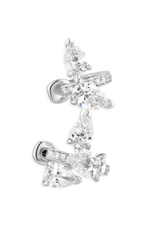 Repossi Serti Sur Vide Diamond Single Earring In Silver