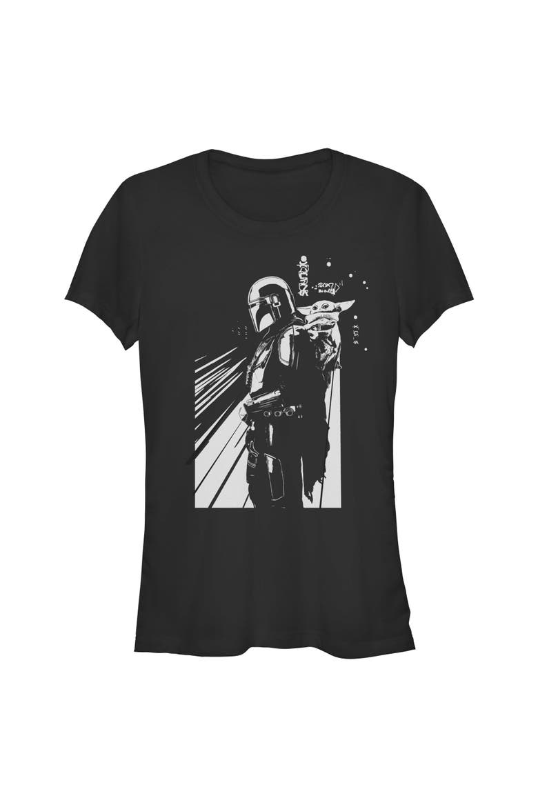 Junior's Star Wars The Mandalorian and Grogu Cutest Duo Sketch  Graphic T-Shirt, Main, color, Black