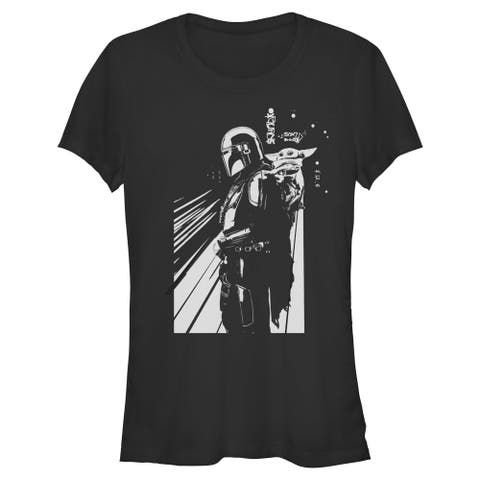 Junior's Star Wars The Mandalorian and Grogu Cutest Duo Sketch  Graphic T-Shirt