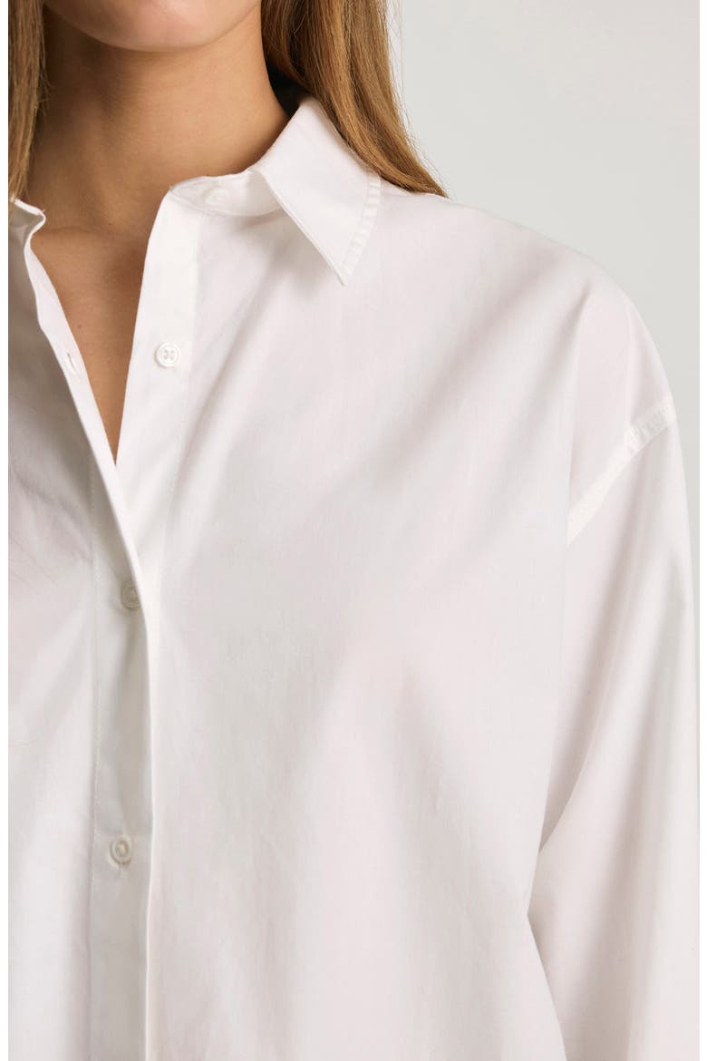 Relaxed Fit Cotton Button-Up Shirt, Alternate, color, WHITE