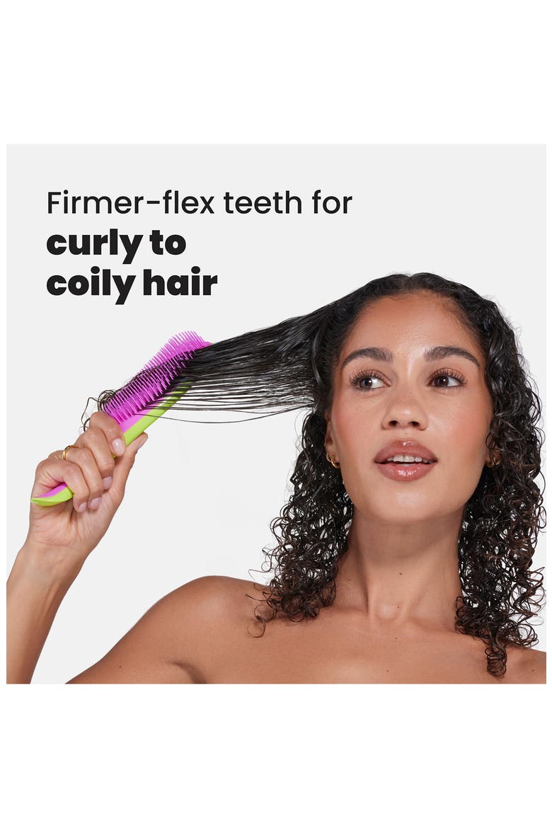Ultimate Detangler Hairbrush for Curly to Coily, Alternate, color, CYBER LIME / PINK