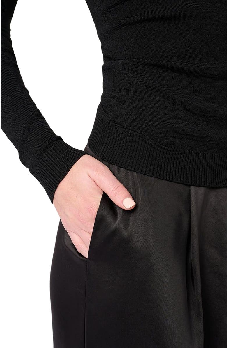 WeWoreWhat Silky Trouser Pant, Alternate, color, Black