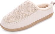 FLOOPI Tori Cable Knit Faux Shearling Slipper