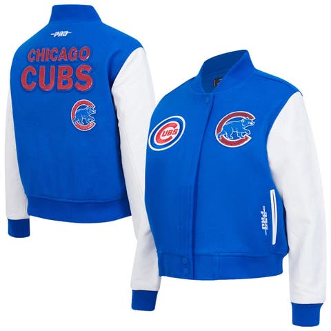 Women's Pro Standard  Royal Chicago Cubs Game Day Classics Wool Full-Zip Varsity Jacket