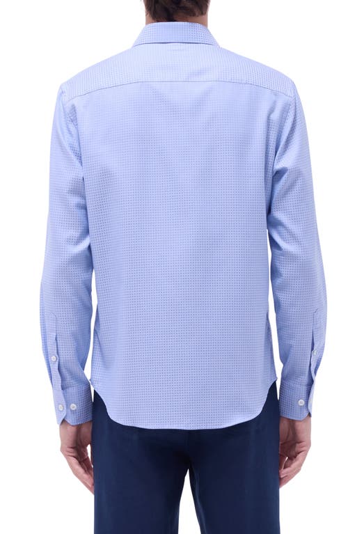 Bugatchi Axel Shaped Fit Jacquard Button-up Shirt In Air Blue