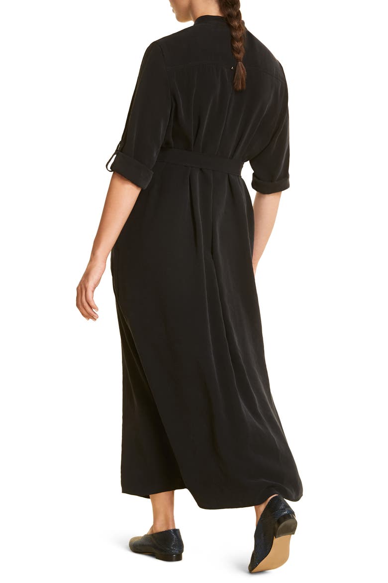 Dadaista Belted Long Shirtdress, Alternate, color, BLACK