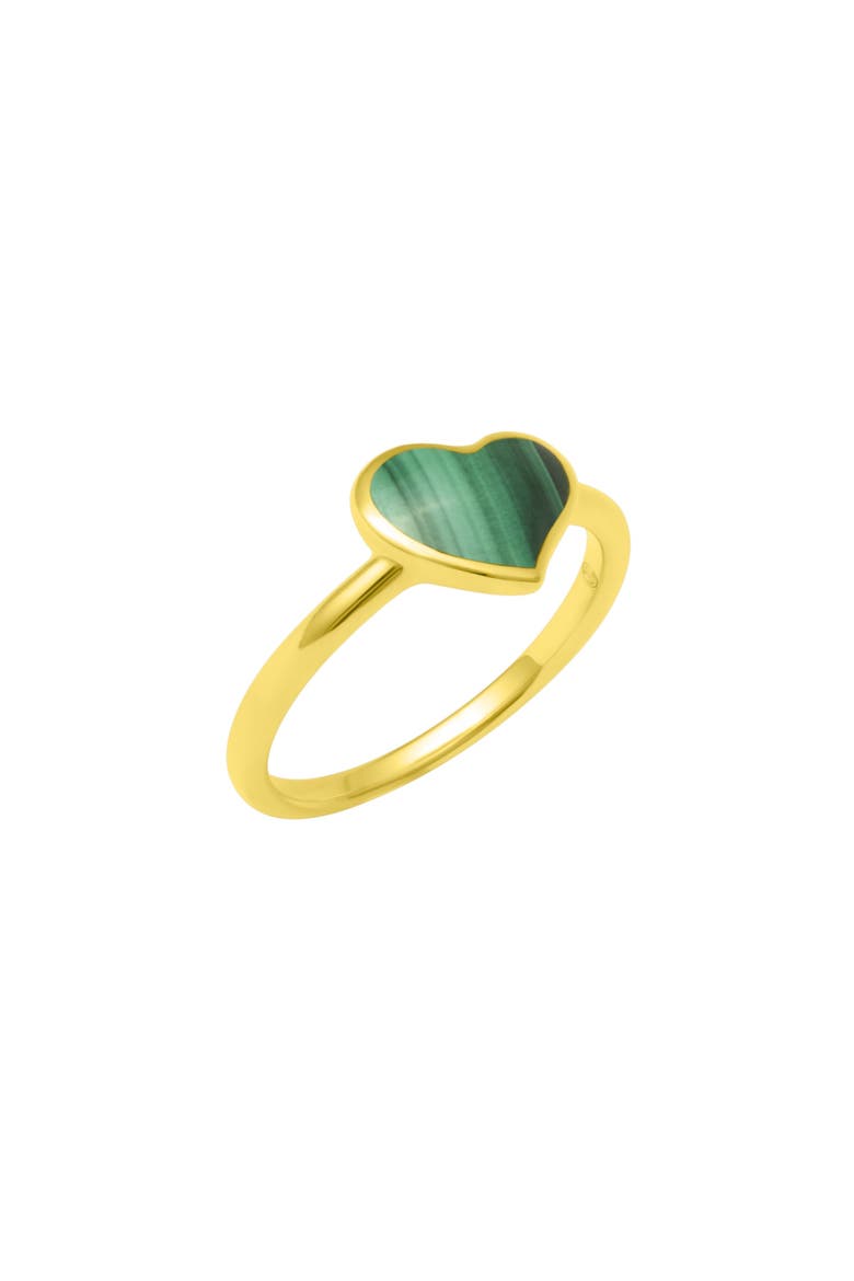 My One Heart Gemstone Gold Vermeil Ring, Main, color, Malachite