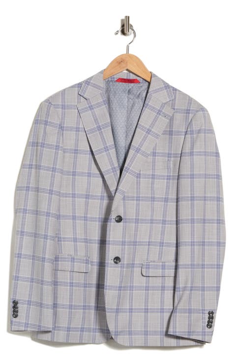 Trim Fit Plaid Sport Coat