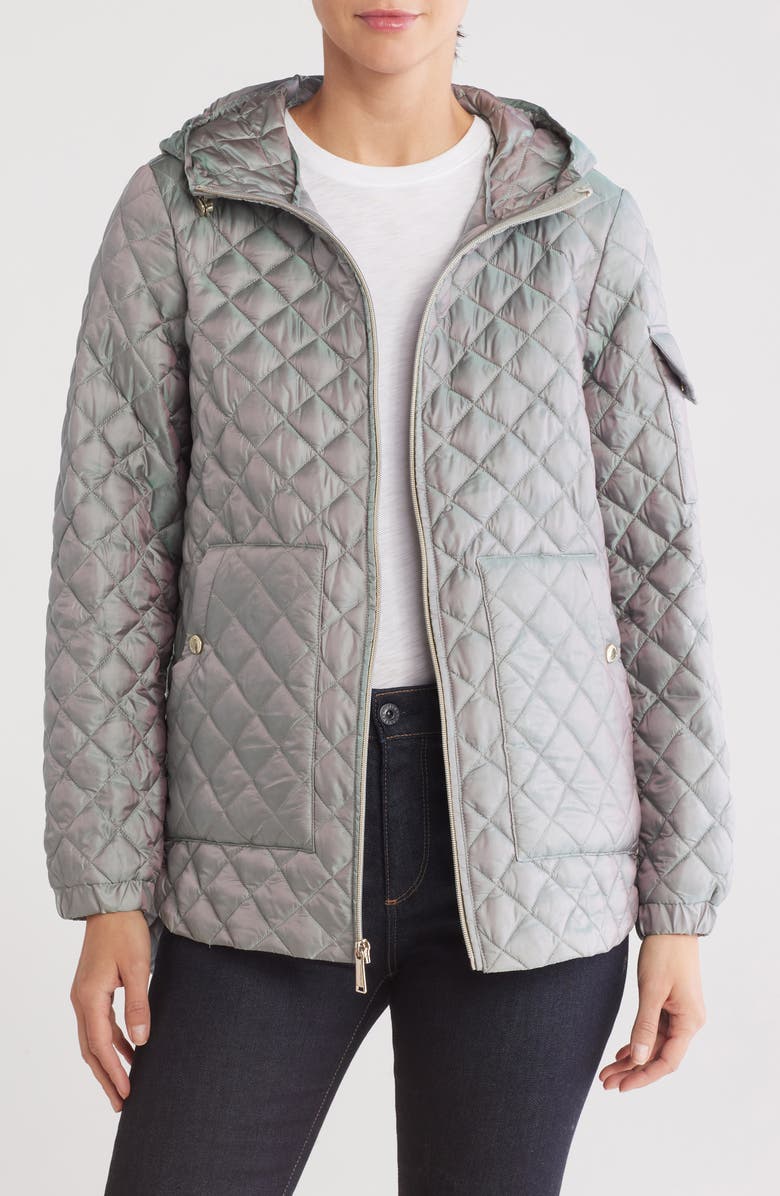 BCBGeneration Diamond Quilted Hooded Jacket, Alternate, color, 
