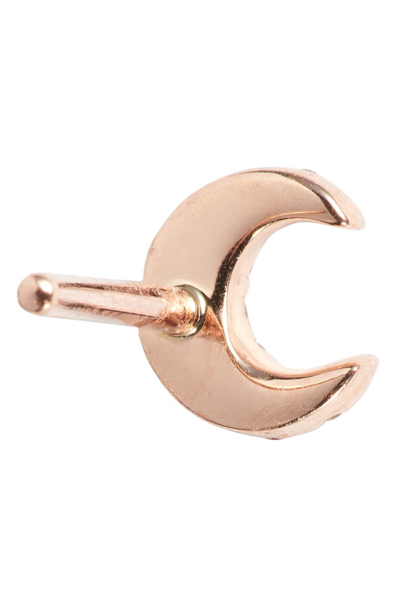 MARIA TASH Small Diamond Moon Stud Earring, Alternate, color, Rose Gold
