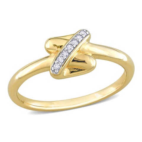 Diamond Accent Crossover Design Ring 14k