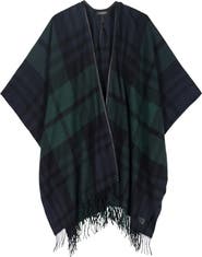 Lauren Ralph Lauren Plaid Ruana with Fringe