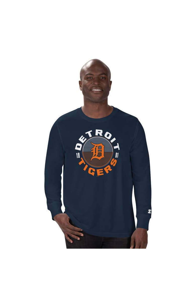 STARTER Men's Starter Navy Detroit Tigers Halftime Long Sleeve T-Shirt, Main, color, 