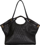 Balmain Large Tote in topstitched leather