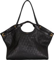 Balmain Large Tote in topstitched leather