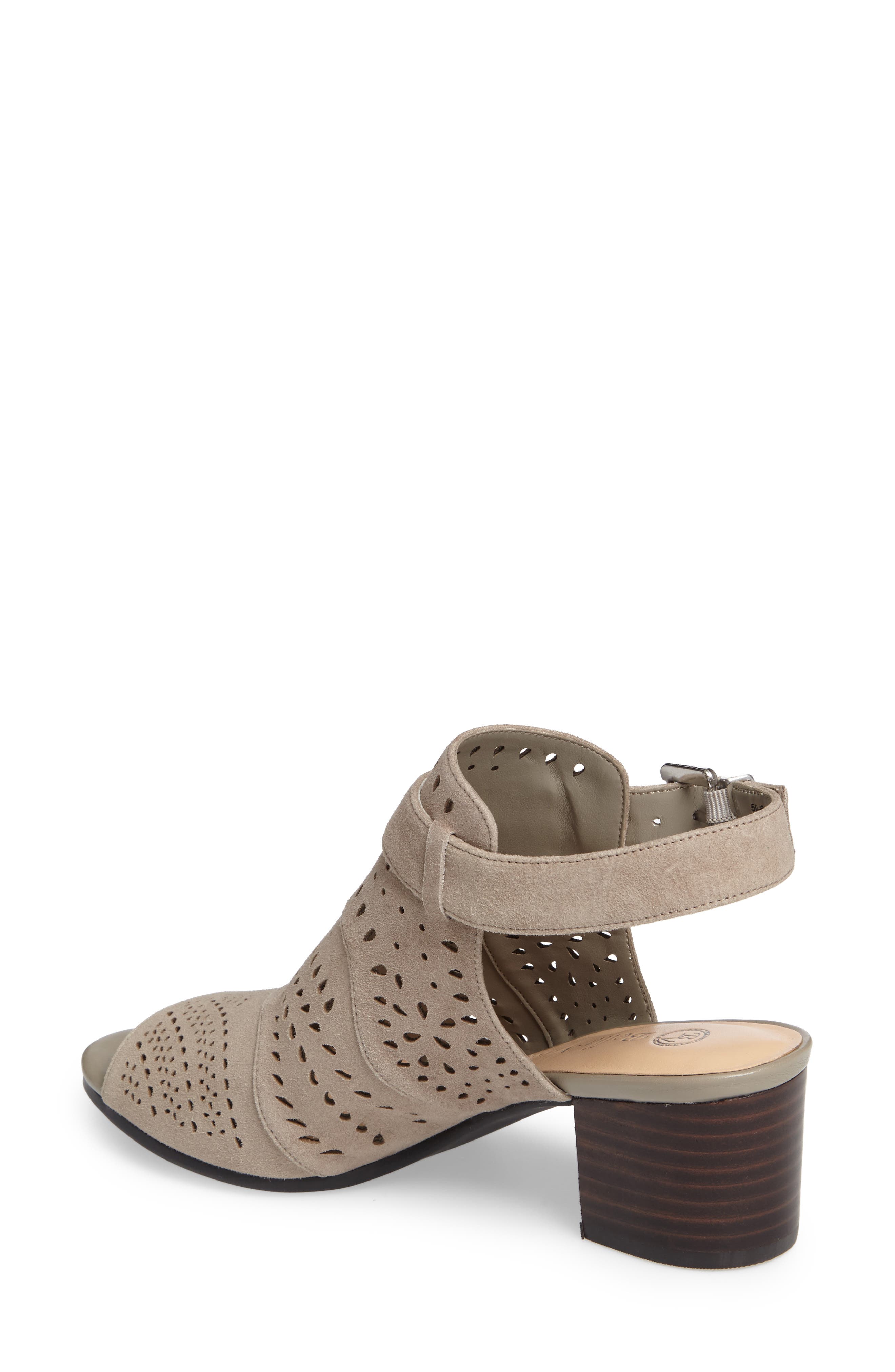 Fonda Perforated Sandal, Alternate, color, STONE SUEDE