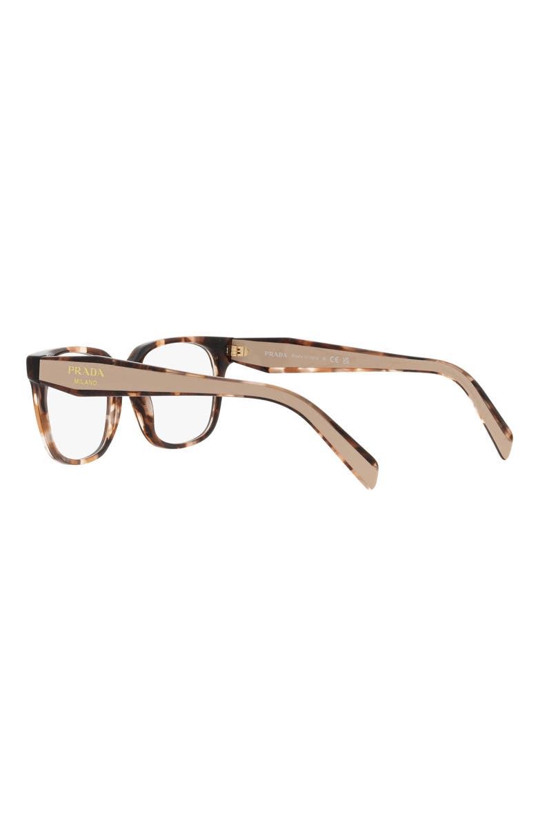 Prada 54mm Rectangular Optical Glasses, Alternate, color, Caramel