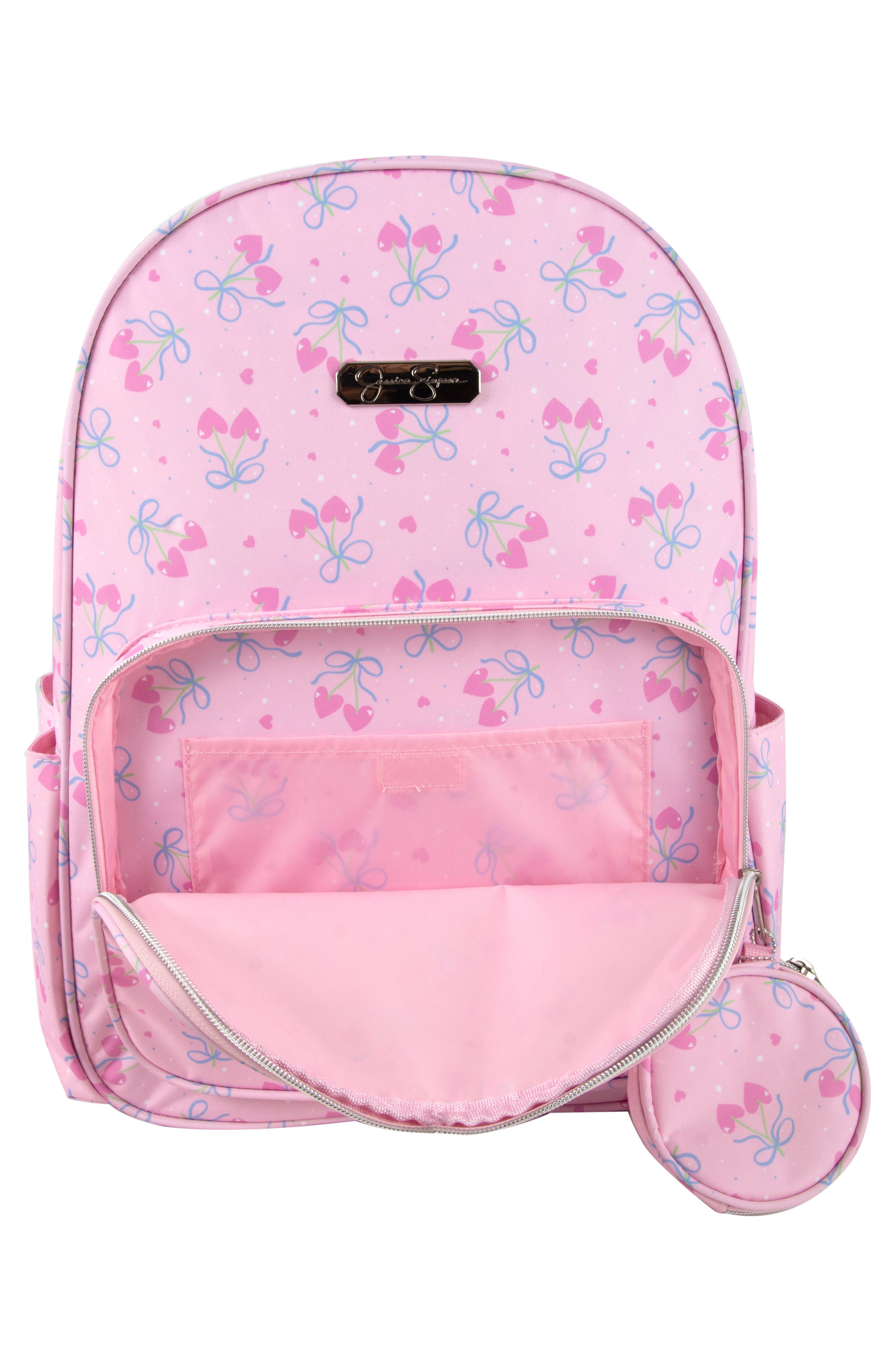 Jessica Simpson Kids' Cherry Print Nylon Backpack, Alternate, color, Pink