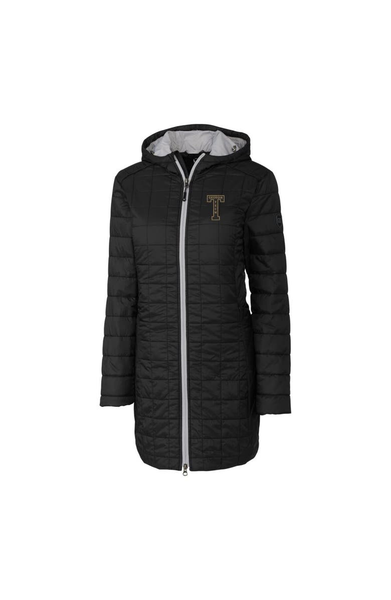 Cutter & Buck Women's Cutter & Buck Black Georgia Tech Yellow Jackets Vault Rainier Primaloft Eco Hooded Long Coat, Alternate, color, 