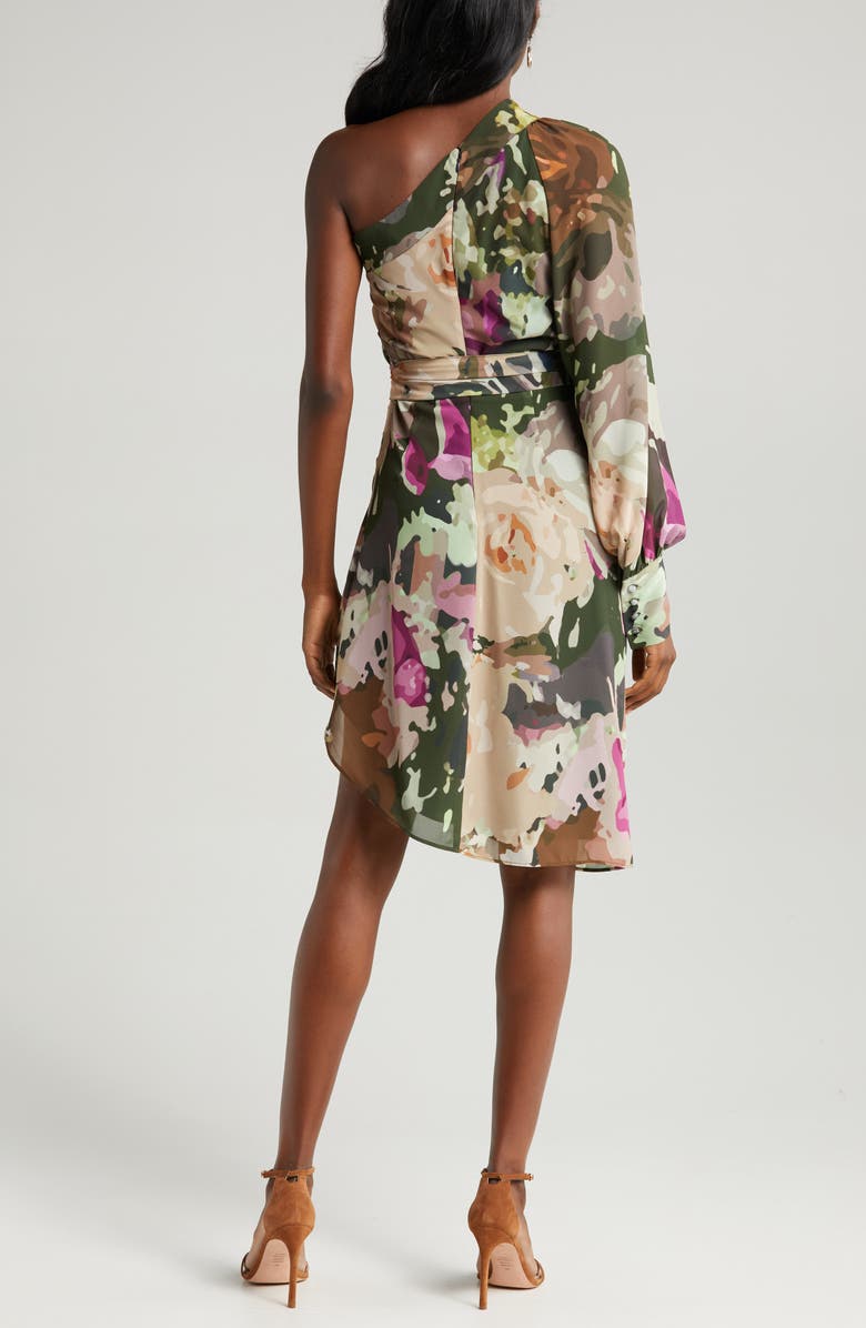 Jewel Badgley Mischka One-Shoulder Asymmetric Hem Dress, Alternate, color, 