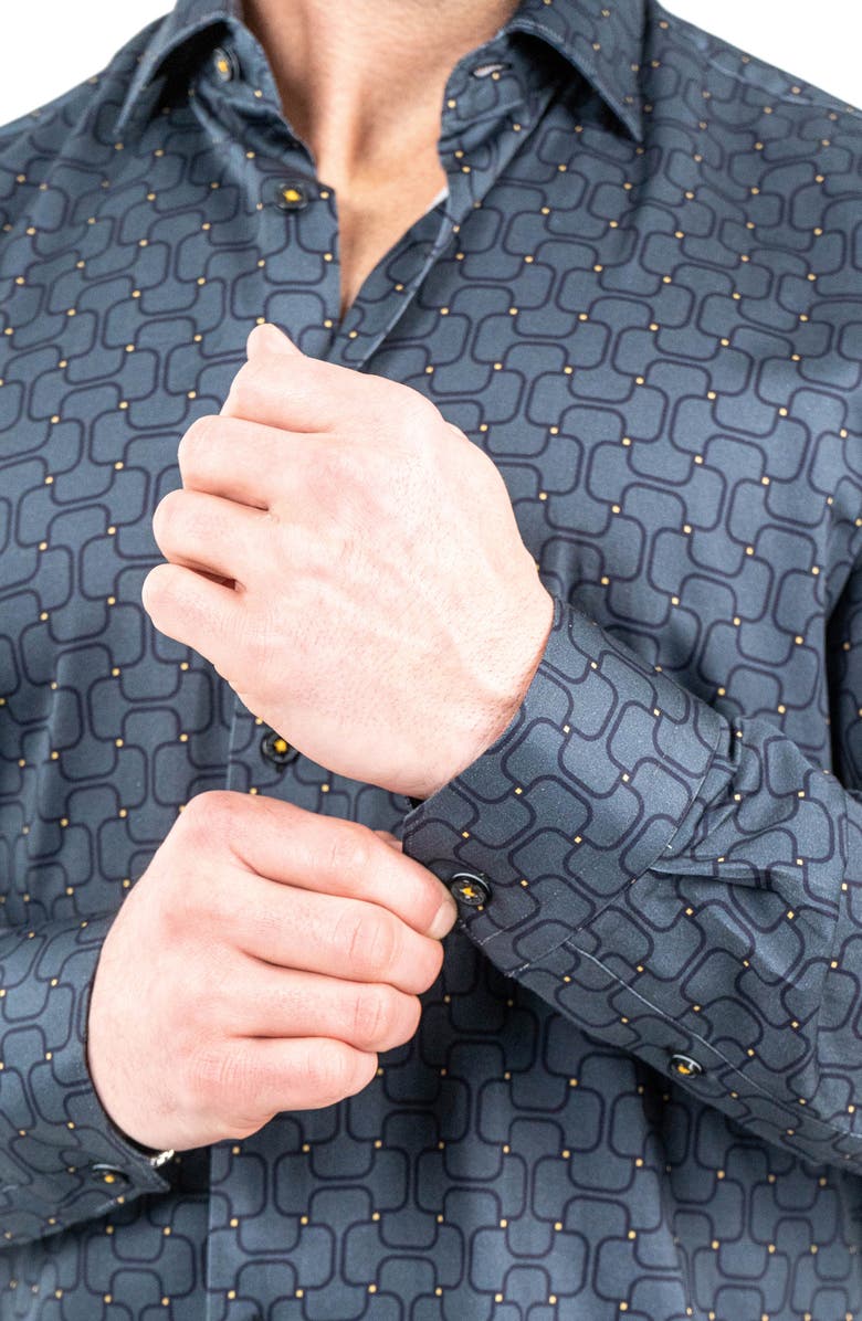 Maceoo Fibonacci Battleship Grey Contemporary Fit Button-Up Shirt, Alternate, color, 