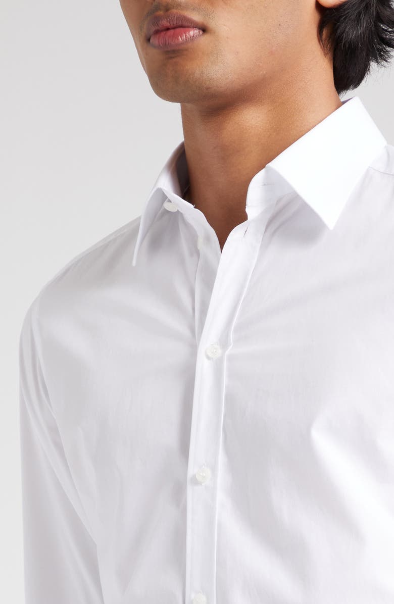 Dolce&Gabbana Cotton Poplin Button-Up Shirt, Alternate, color, White