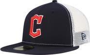 New Era Men's New Era Navy Cleveland Guardians Team Color 59FIFTY Trucker Fitted Hat