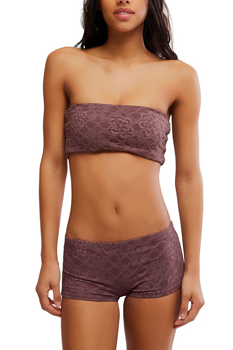 Dixie Jacquard Shortie Bikini Bottoms, Alternate, color, BROWNSTONE
