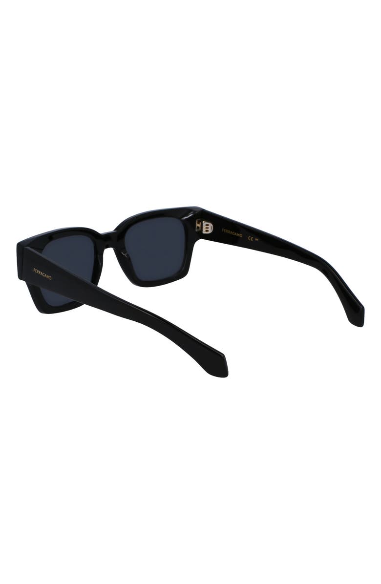 FERRAGAMO Rivets 52mm Square Sunglasses, Alternate, color, Black