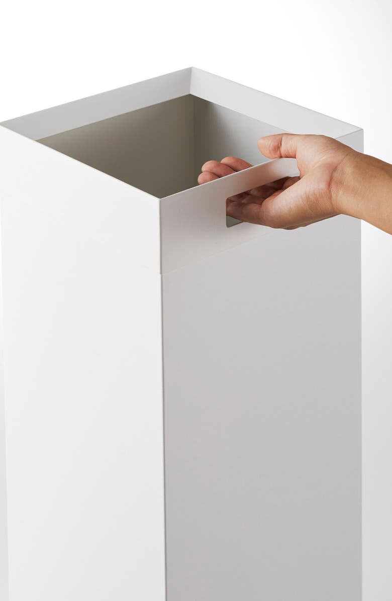 Yamazaki Tall Trash Can, Alternate, color, White