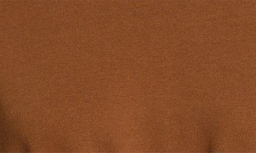 Zoe And Claire Short Sleeve French Terry Maxi Dress In Brown