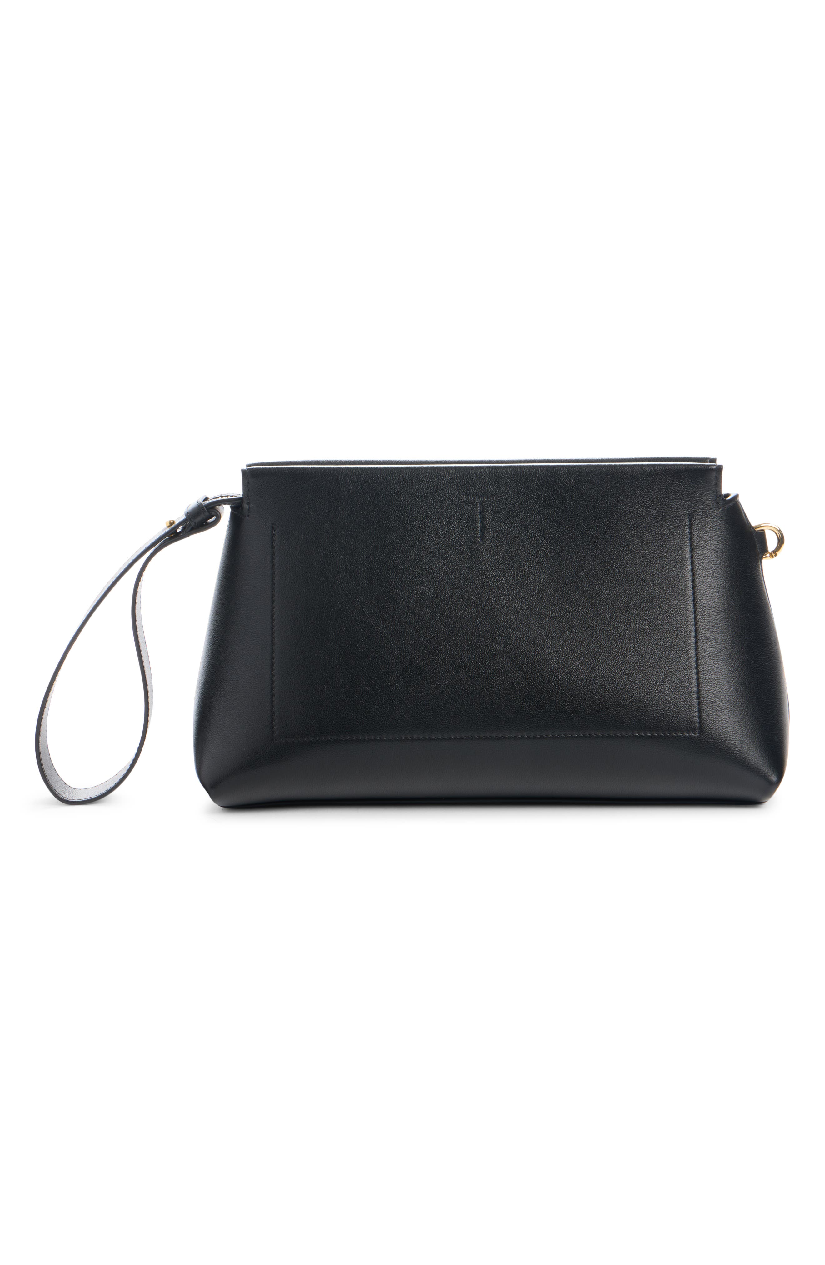 Givenchy Day Leather Pouch, Alternate, color, Black