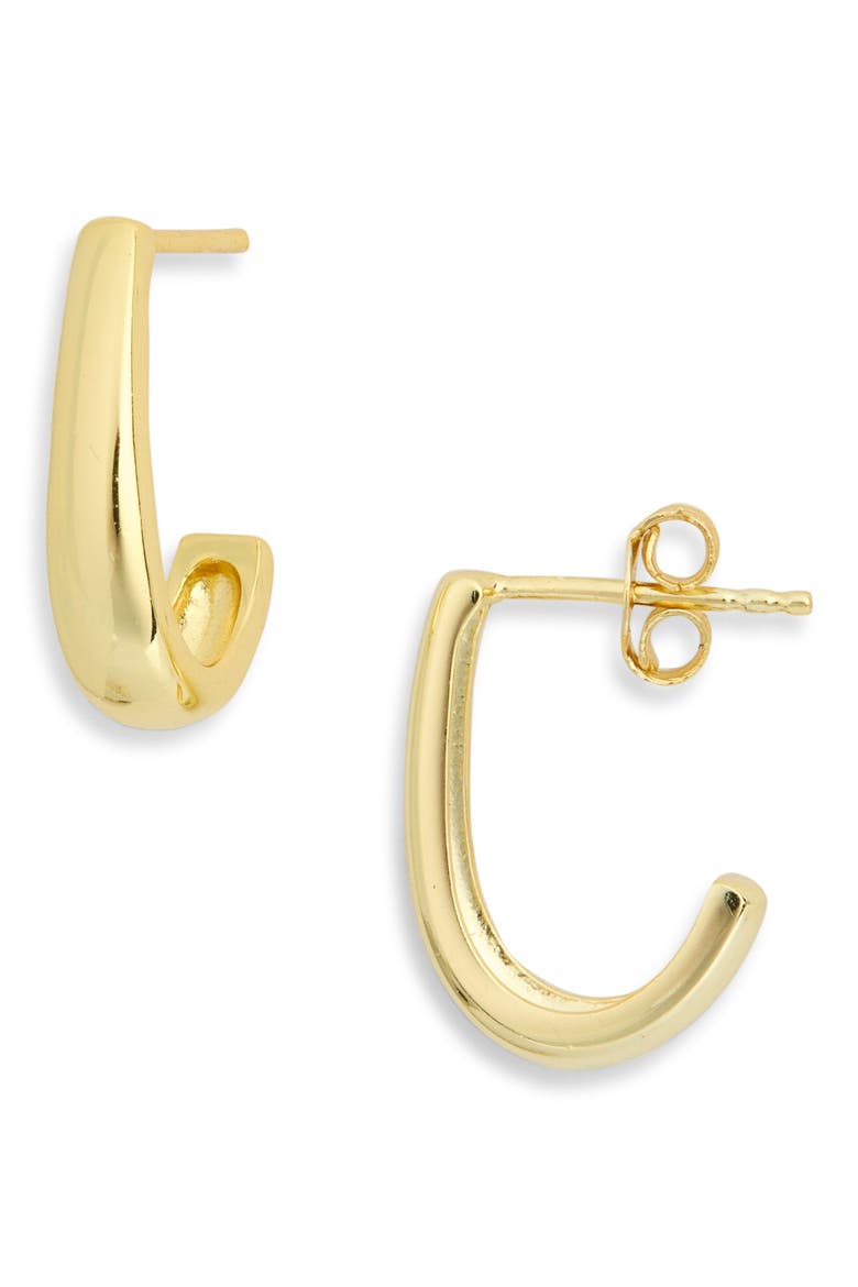 Classic J Hoop Earrings, Main, color, GOLD