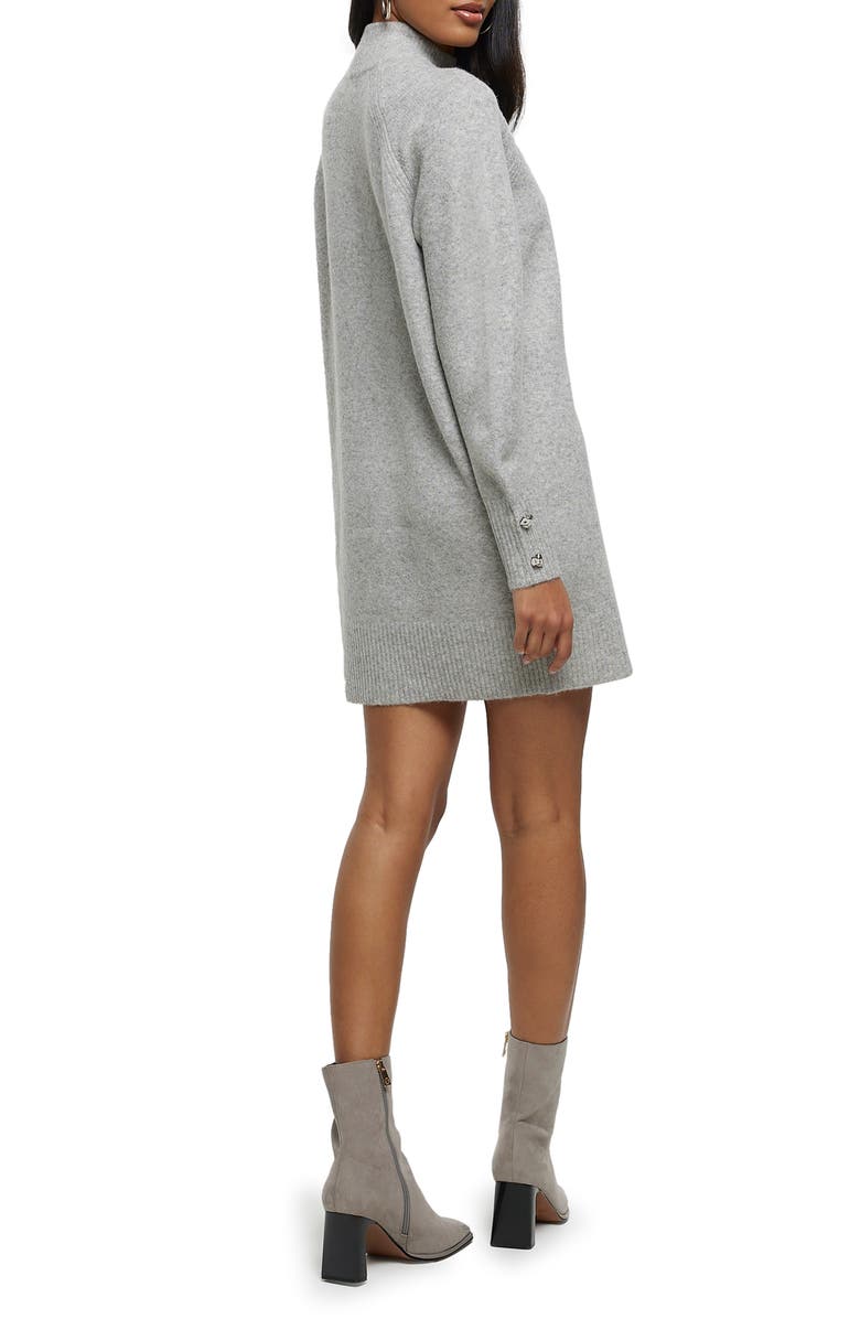 River Island Long Sleeve Mock Neck Sweater Dress, Alternate, color,