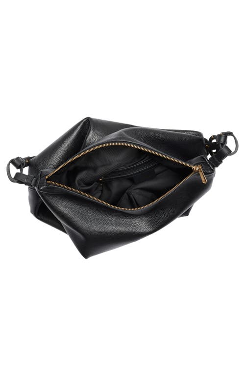 Sam Edelman Bay Chain Link Pebbled Leather Hobo Bag In Black