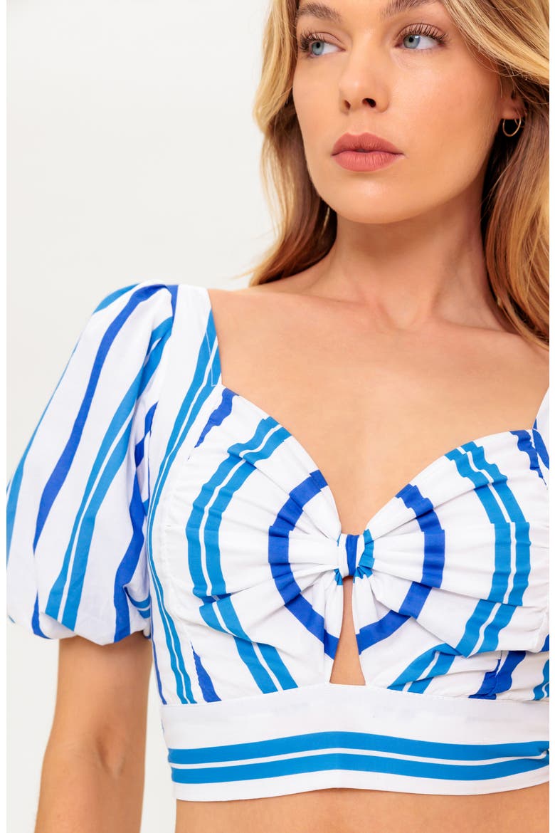 Stripe Crop Top & Maxi Skirt Set, Alternate, color, WHITE BLUE